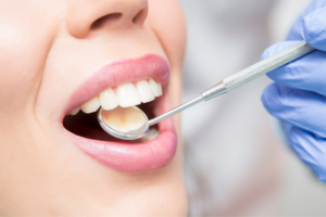 Close-up of a person's mouth