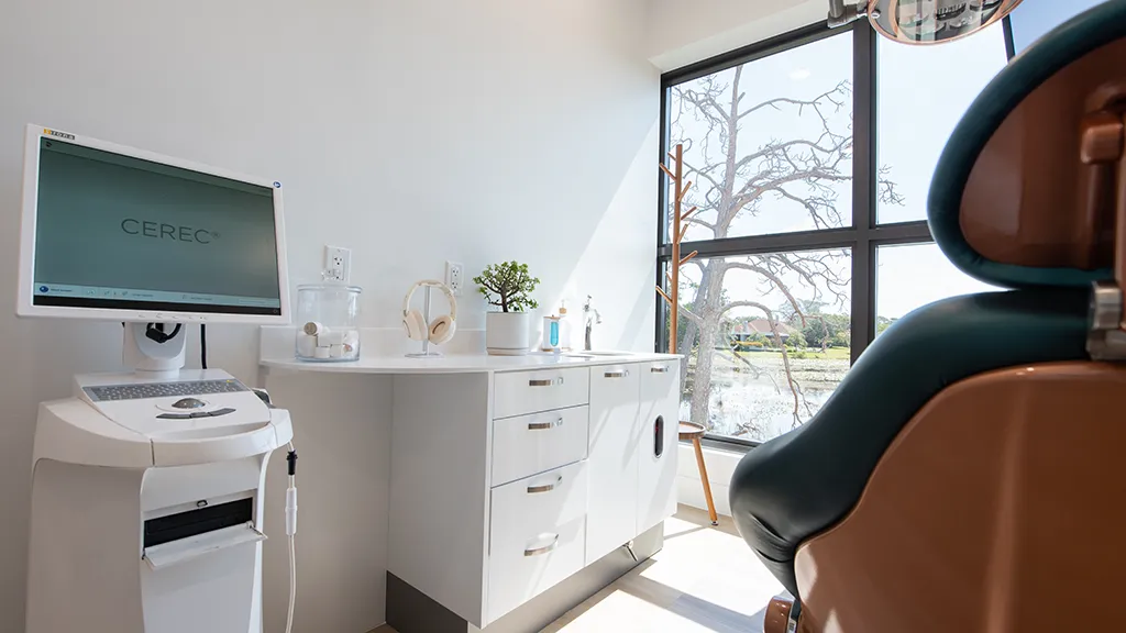 Cerec same-day crown technology in a bright naples dental boutique operatory