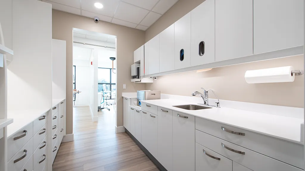 Modern sterilization and dental prep area at naples dental boutique